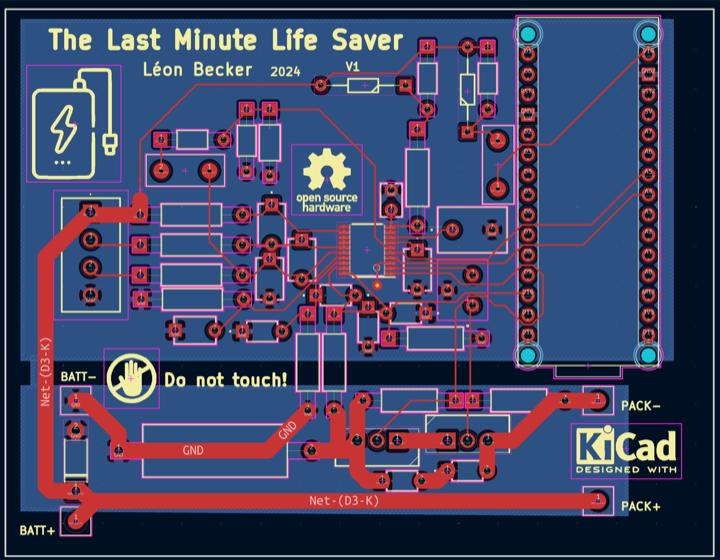 PCB layout for the custom power bank