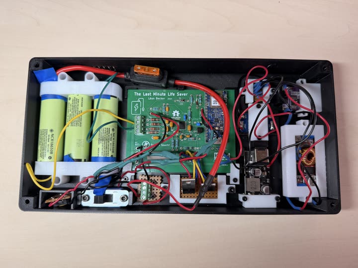 Top view of the assembled custom power bank